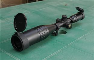 Big long airsoft rifle scope with 16x zoom & sunshade