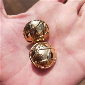 Vintage round gold toned clip on earrings