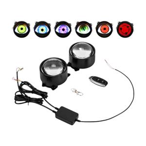 3Inch LED Dynamic Devil Eyes Light 6 Modes 12V Headlight Retrofit Remote Control