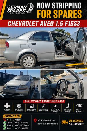 Chevrolet Aveo 1.5 F15S3 Stripping for spares