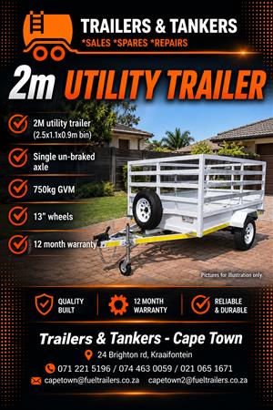2 METER SINGLE AXLE UTILITY TRAILER (NON BRAKED)