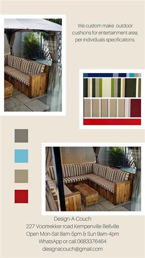 Outdoor furniture- couches and cushions