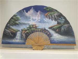 Decorative wooden fan from Thailand
