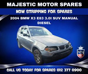2004 BMW X3 E83 3.0i SUV Manual Diesel – Stripping For Spares 