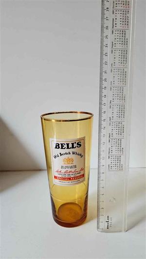 Vintage amber glass with branded name on