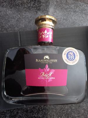 Bottle of special Blaauwklippen  brandy