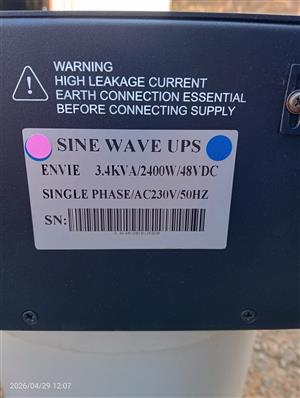 Sine wave ups 3.4kva/2400w/48vdc