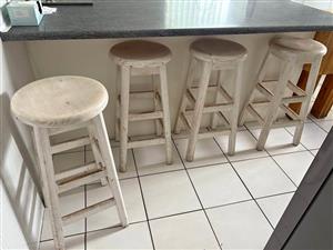 4 Wooden Bar stools . Collect in Seapoint