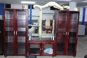 BROWN 3 PIECE WALL UNIT (S067801A)