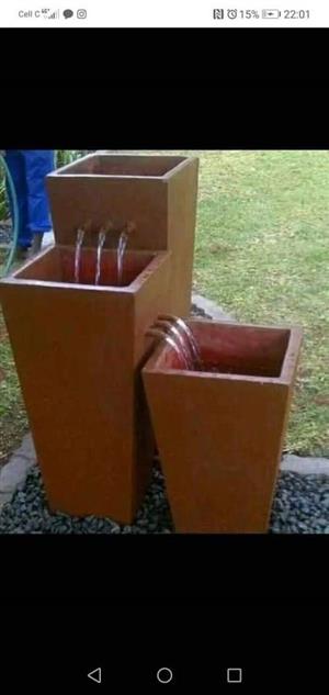 Flower pots and water fountains