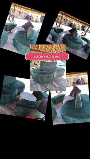 7 PIECE Green Velvet Couch Set for Sale