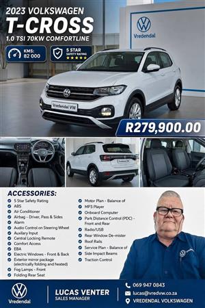 2023 VOLKSWAGEN T-CROSS 1.0 TSI 70KW COMFORTLINE