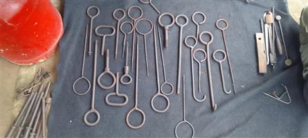 Antique sand molding tools,