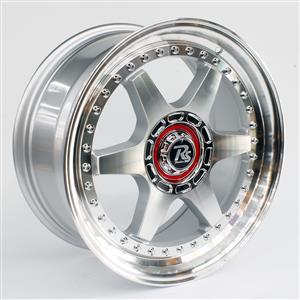 17″ Chevy 4/100 & 5/100 Silver Face Machine Lip With Silver Rivets Alloy Wheels