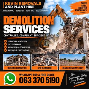 Rubble removal /plant hire