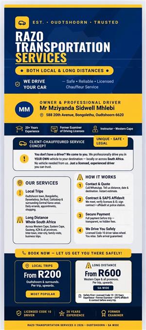 Rendering a service-Transportation Services