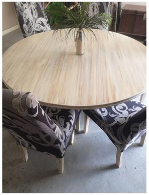 6-Seater dining Table with 6 matching highback dining chairs