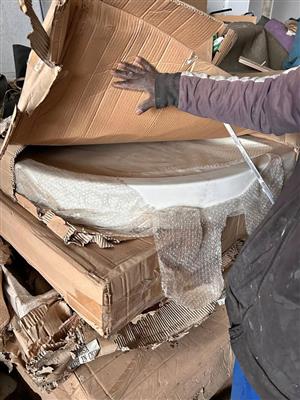 Corner shower floor trays (fibreglass) — Clearance, Mayfair