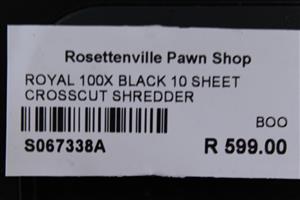 ROYAL 100X 10SHEET CROSSCUT SHREDDER(S067338A)