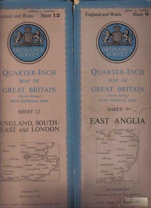 Old English fold out maps 1951