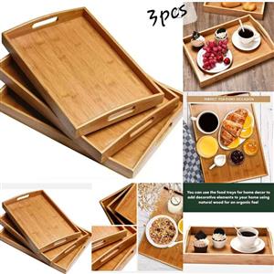 3PCS BAMBOO SERVING TRAY