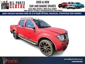 Nissan Navara D40 V6 4.0 VQ40 petrol manual Stripping for Spares