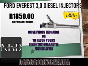 FORD EVEREST 3.0 DIESEL INJECTORS /FOR SALE WITH 6 MONTHS WARRANTY