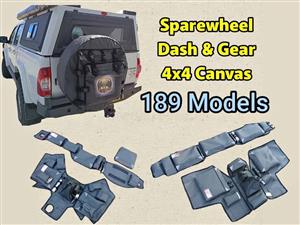Armrests, Dashcovers, Gear & Sparewheel covers & 4x4 Canvas