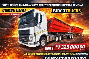 2020  2020 Volvo FH440 + 2017 Afrit Side Tipper Link (45m³) –  COMBO DEAL