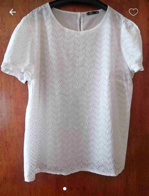 Blouse shirt anglaise white size 40