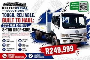 2012 FAW 15.180 FL 8 ton drop side truck