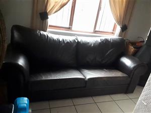 Large 3 seater leather couch 