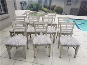 10 dining /patio chairs for sale. Need a little attention.