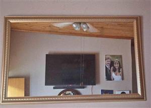 Large Gold-Framed Landscape Wall Mirror