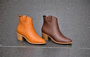  LADIES ANKLE BOOTS  Brown — ONLY size 3 left Tan — Sizes 3 to 8 available Available on order