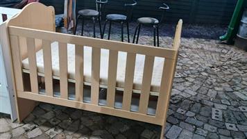 Cot bed, chest of drawers, baby toys, kids bike
