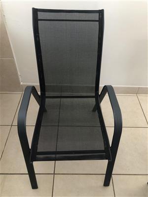 Textilene patio chairs (8)