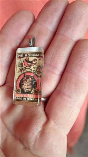 Swedish matchbox pendant