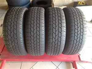 Set of 265/65/17 Bridgestone Tyres for Sale. Contact 