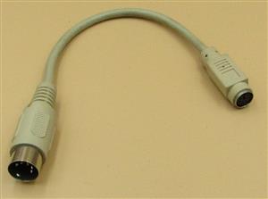 6 Pin Mini DIN Female to 5 Pin DIN Male, PS2 to AT Keyboard Moulded Adapter Cabl