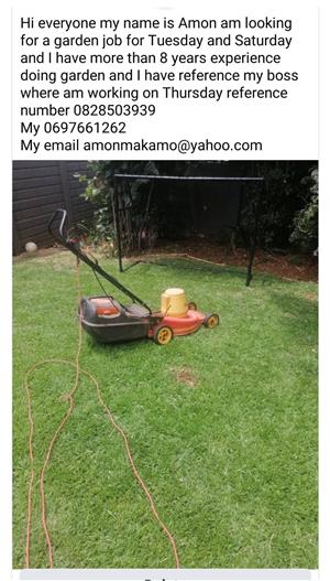 Am looking for garden job or painting jobs