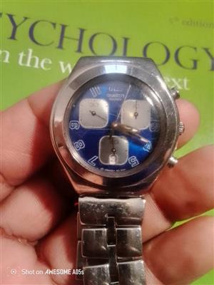 SWATCH SWISS IRONY CHRONO STAINLESS WATCH