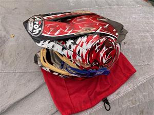 Helmet MX Motor cross Airoh with QS Goggles 