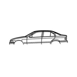 Steel Silhouette Wall Art - Bmw E36 1200X425X2MM