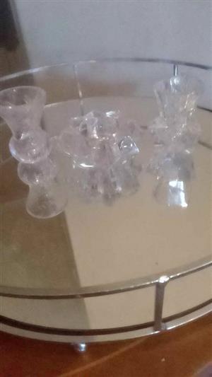 LOVELY  TRIO ORNATE glass ornaments for your display cabinet or dressing table   CRESTA 