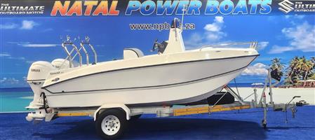 2025 MODEL SEACAT 510 CC ON TRAILER 2 X70 HP YAMAHA 4 STROKES  