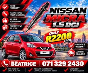 NISSAN MICRA 1.5 INJECTORS FOR SALE WITH WARRANTY 