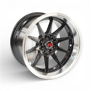 15″ GR-OVERSTEER 4/100 & 4/108 Black Machine Face Alloy Wheels