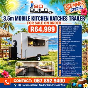 3.5m Mobile Kitchen (Hatches) trailer for sale on order
