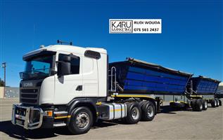 2018 Scania G460 with SA Truck Bodies 45m³ side tipper